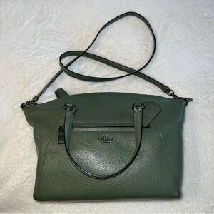 Olive Green Coach Prairie Satchel Crossbody bag.